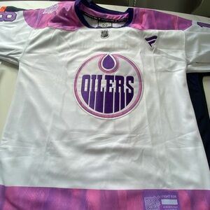 Oilers White and Purple Jersey